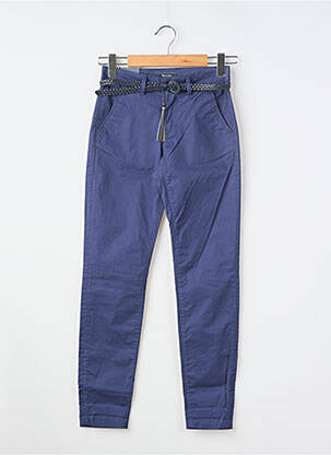 Pantalon chino tissage popeline taille normale bleu SALSA femme