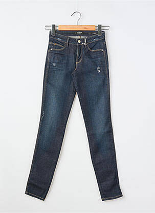 Jeans skinny effet usé délavé taille normale bleu GUESS femme