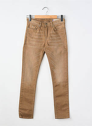 Jeans coupe slim tissage brut marron KAPORAL garçon
