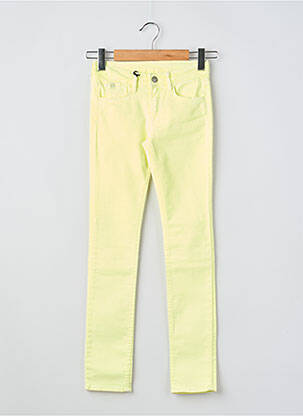 Pantalon slim tissage popeline jaune LE TEMPS DES CERISES fille