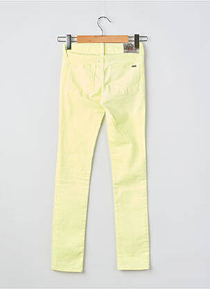 Pantalon slim tissage popeline jaune LE TEMPS DES CERISES fille