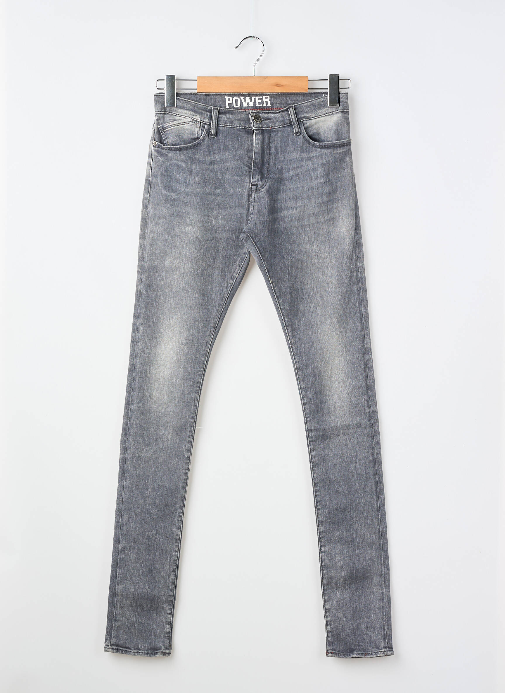 Jeans coupe slim poches gris POWER FLOWER garçon