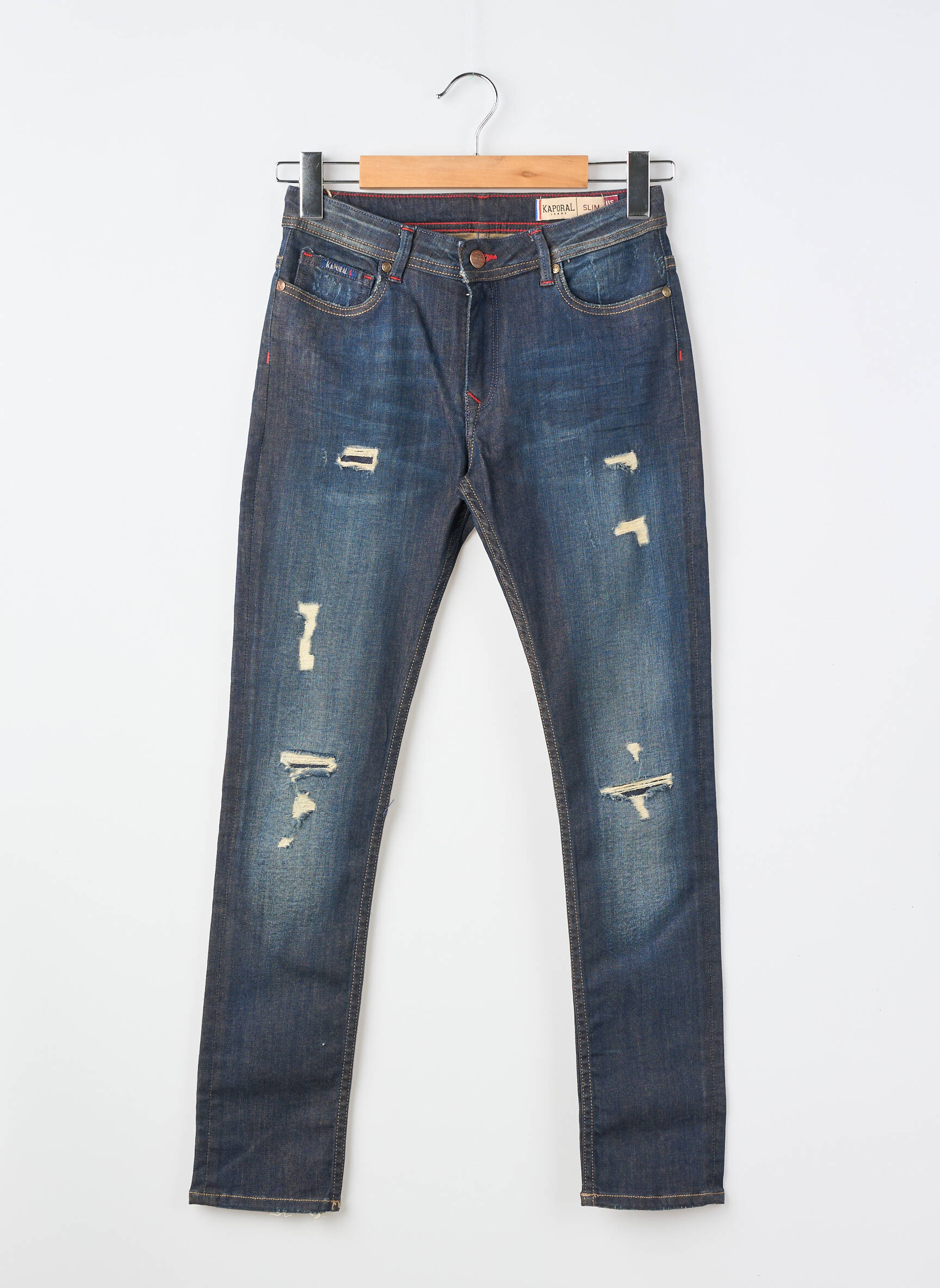 Jeans coupe slim effet usé délavé bleu KAPORAL garçon