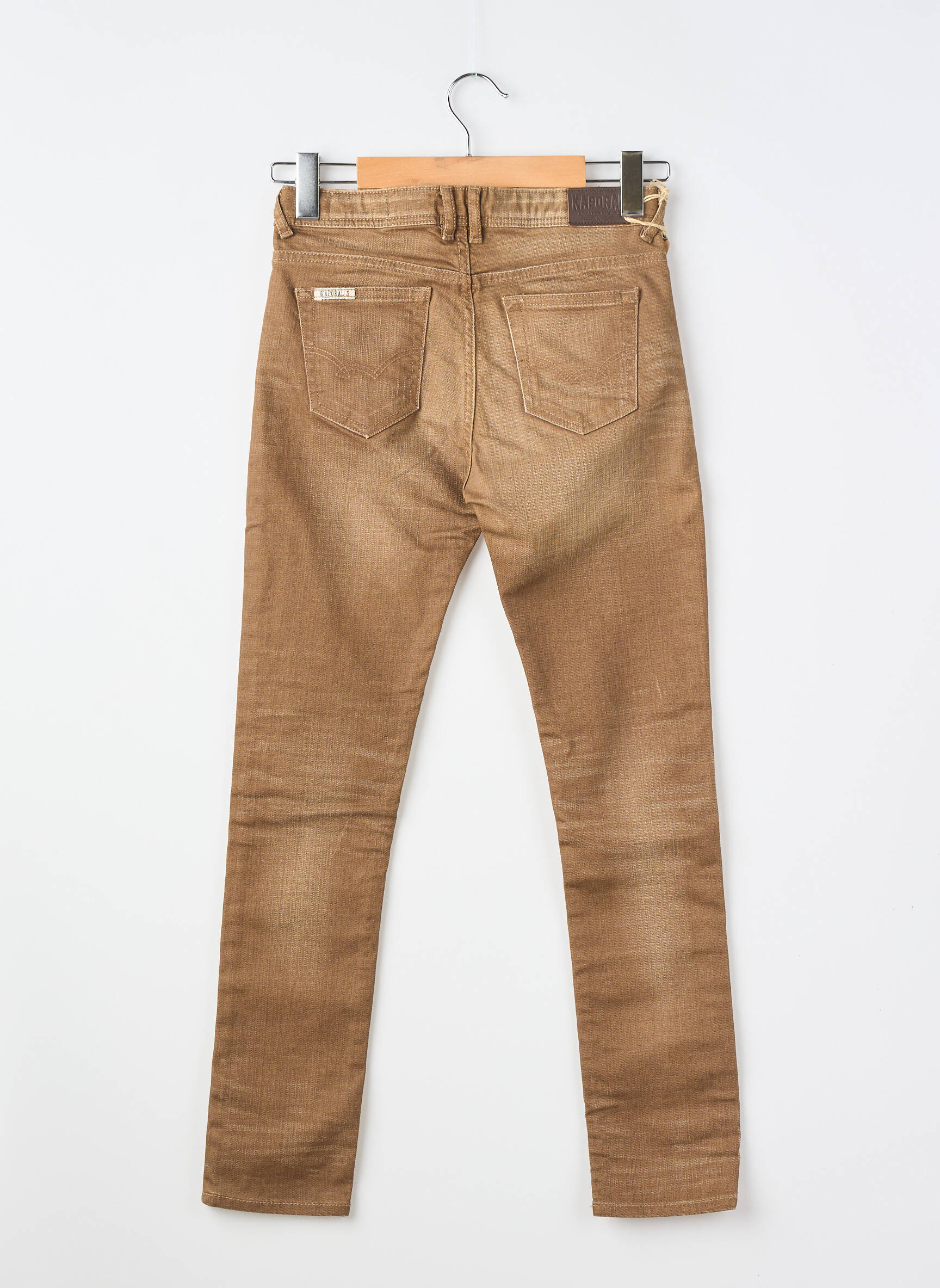 Jeans coupe slim tissage brut marron KAPORAL garçon