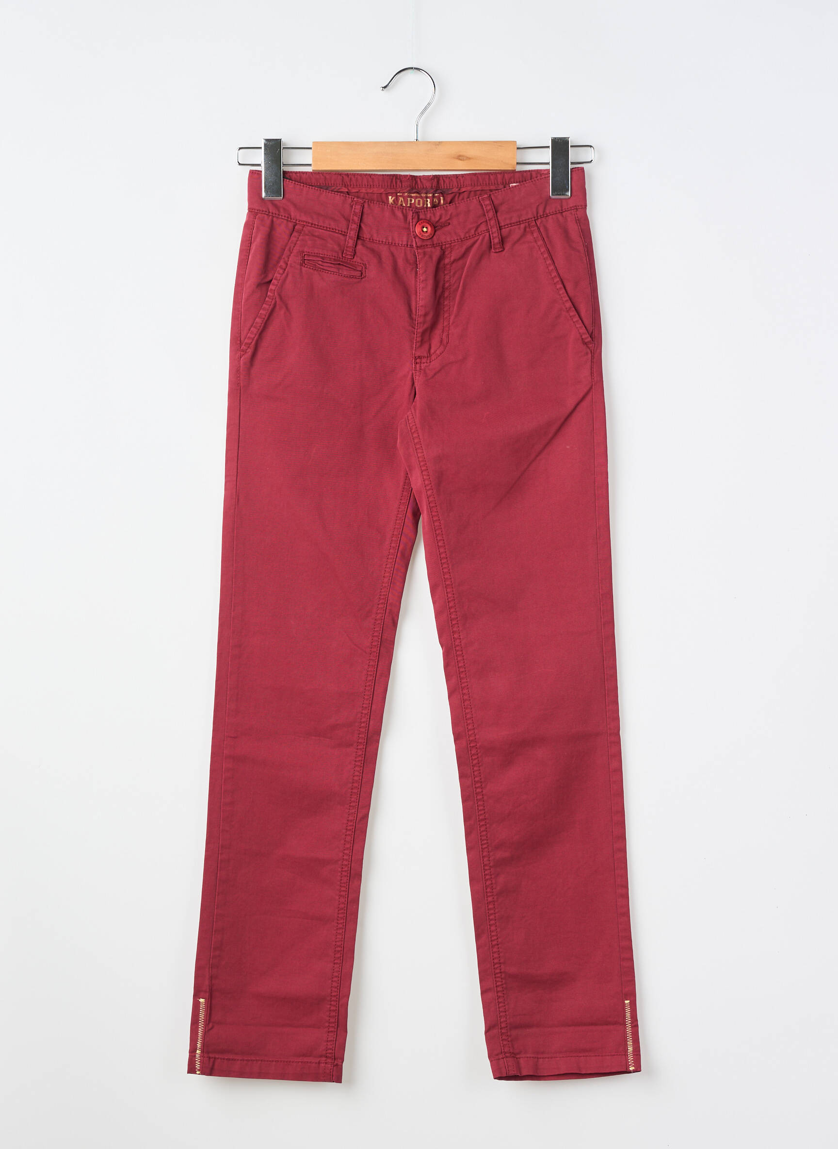 Pantalon chino tissage popeline rouge KAPORAL garçon