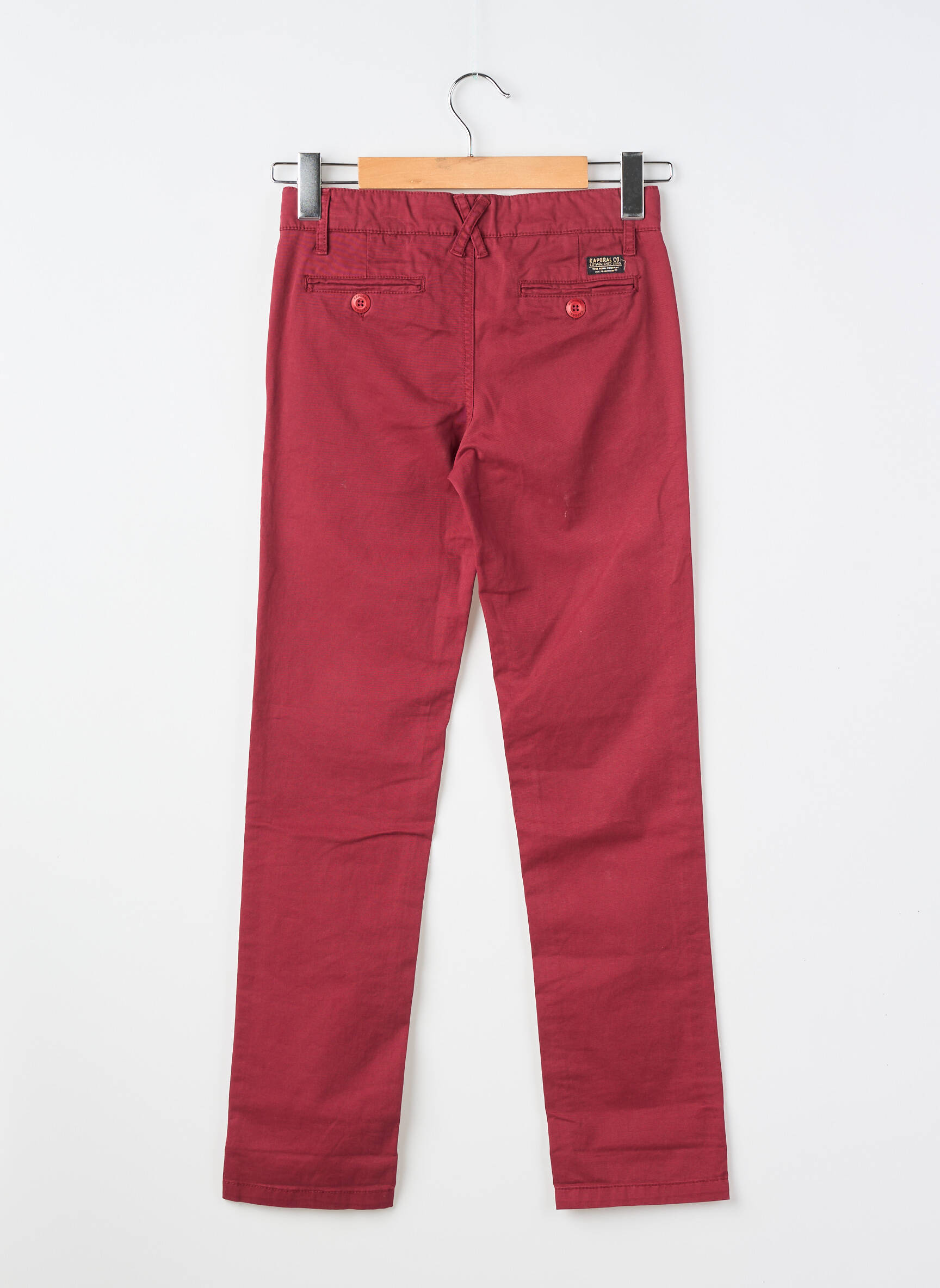 Pantalon chino tissage popeline rouge KAPORAL garçon