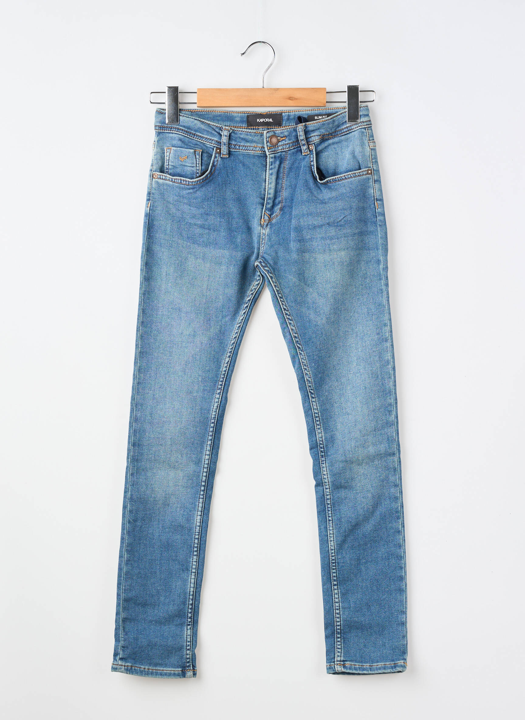Jeans coupe slim tissage brut bleu KAPORAL garçon