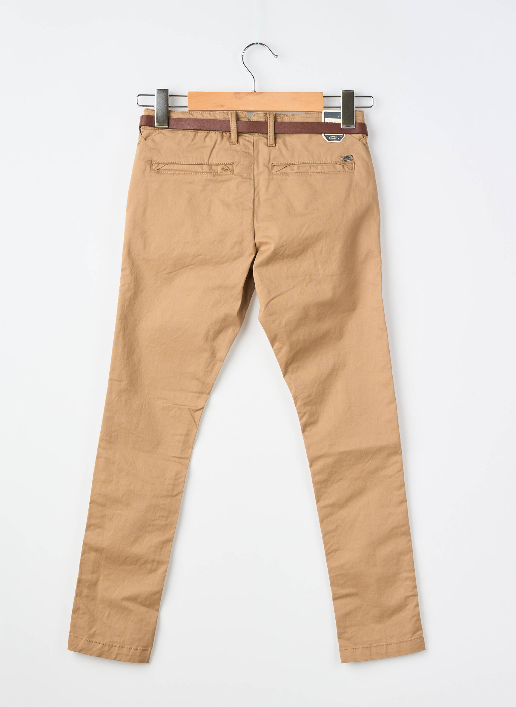 Pantalon chino tissage popeline marron PETROL INDUSTRIES garçon