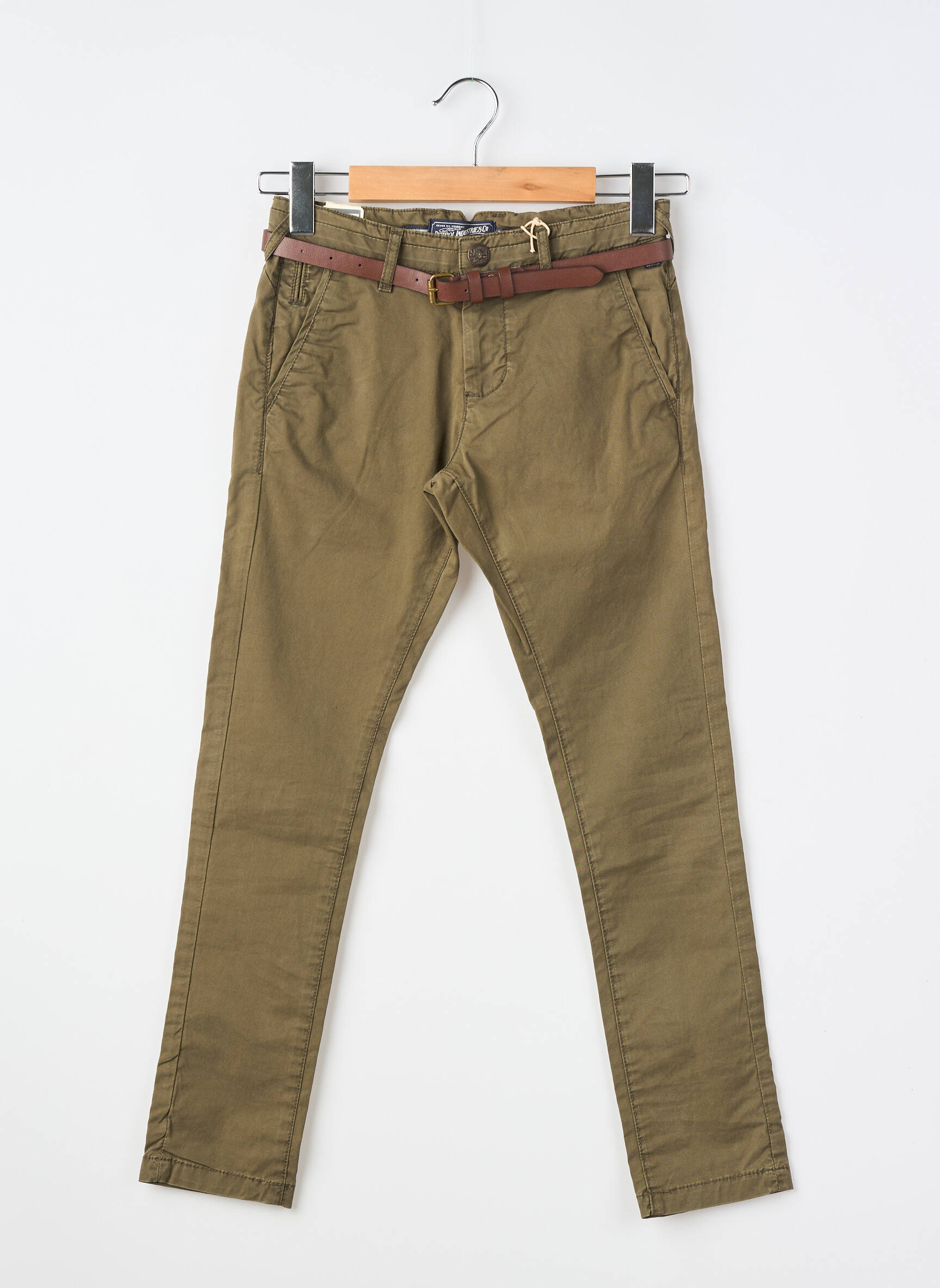 Pantalon chino tissage popeline vert PETROL INDUSTRIES garçon