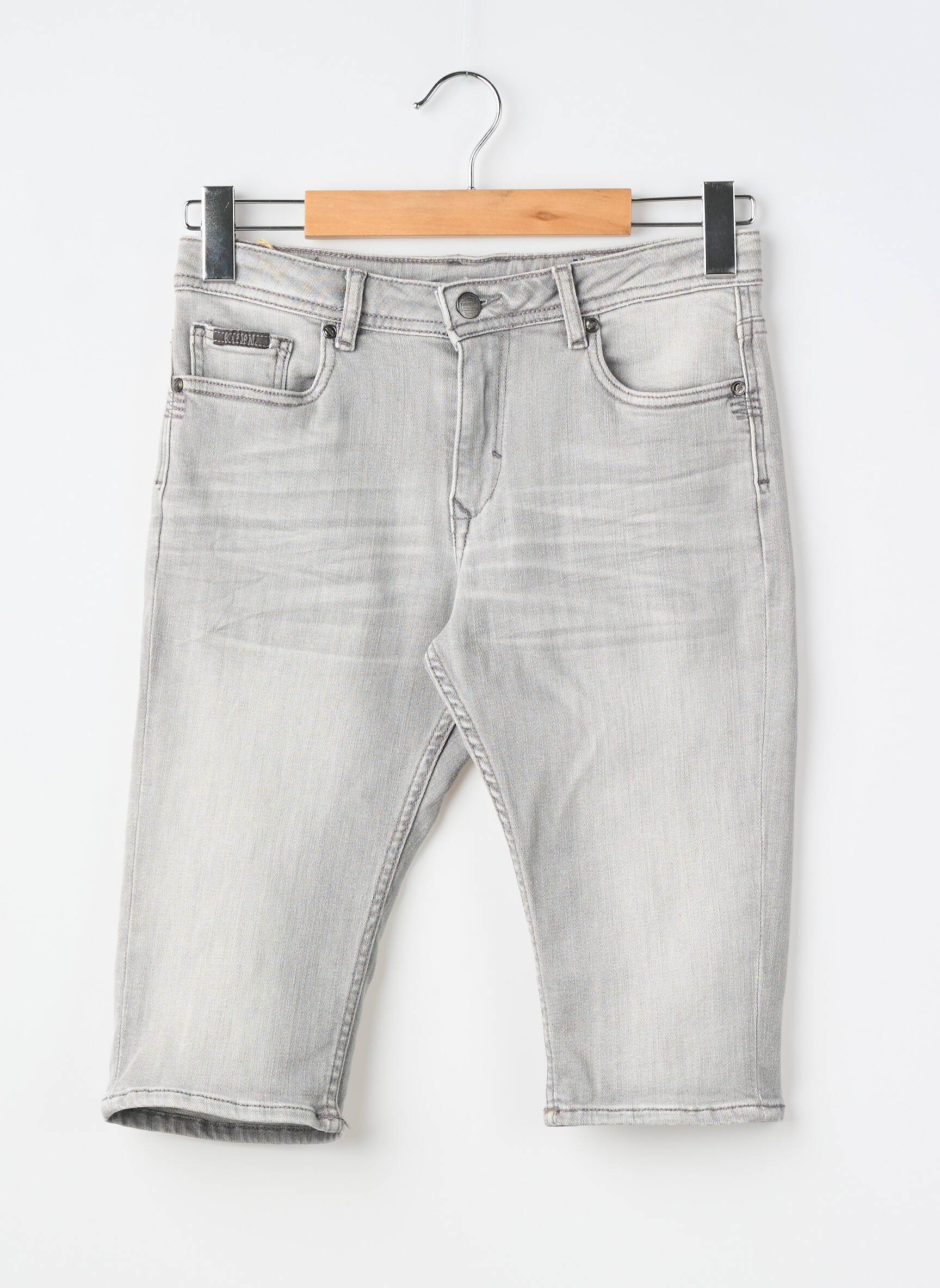 Bermuda tissage denim gris KAPORAL garçon