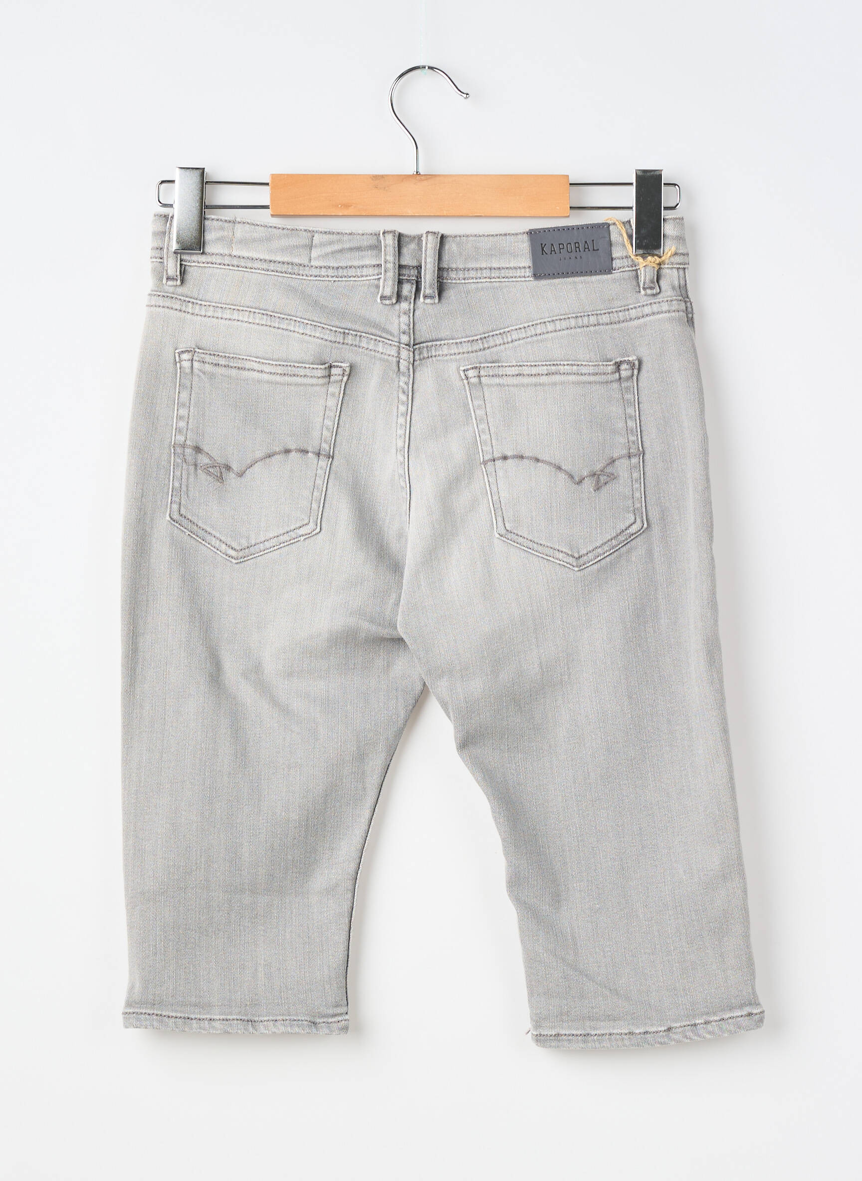 Bermuda tissage denim gris KAPORAL garçon
