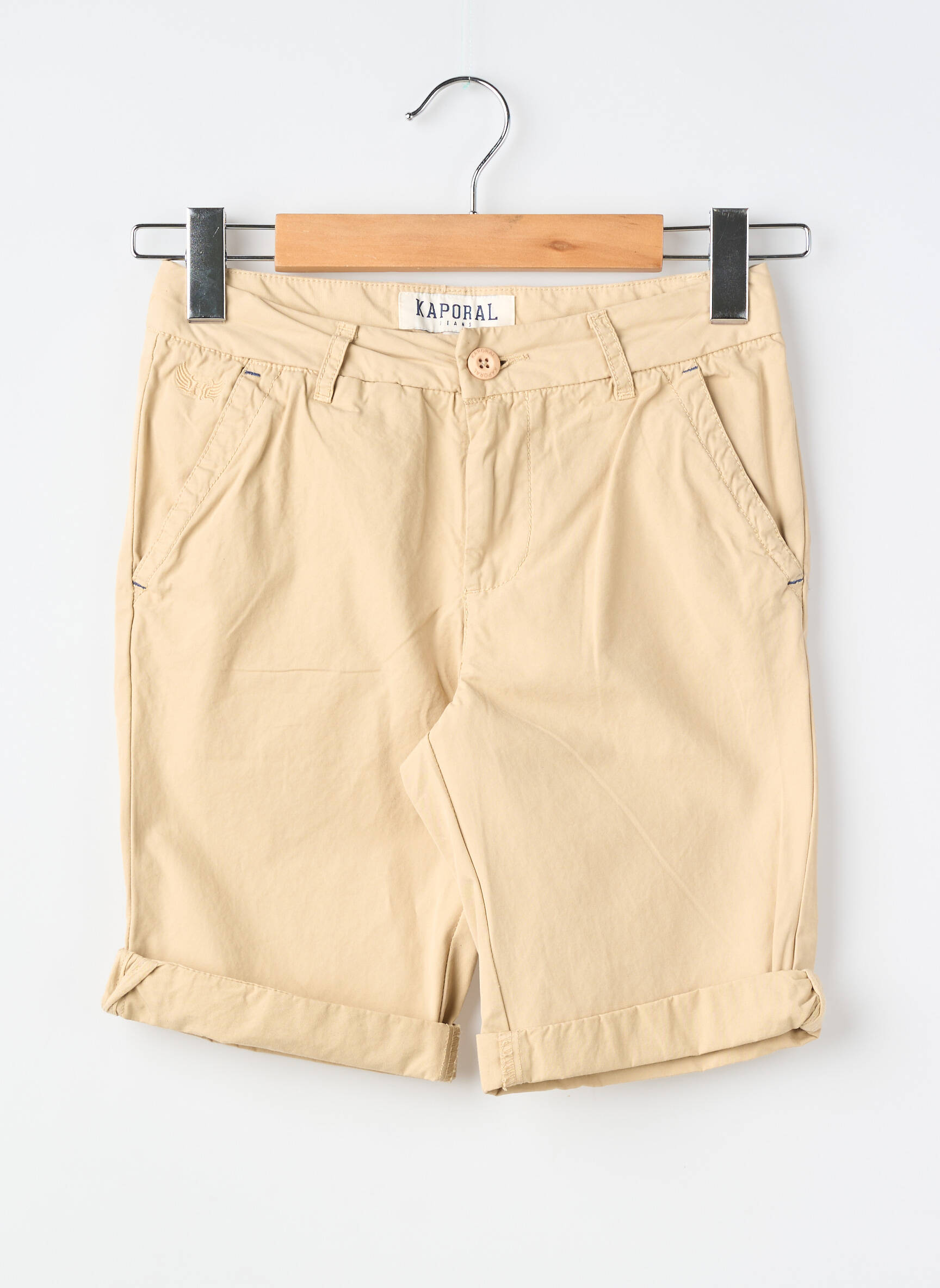 Short tissage popeline beige KAPORAL garçon