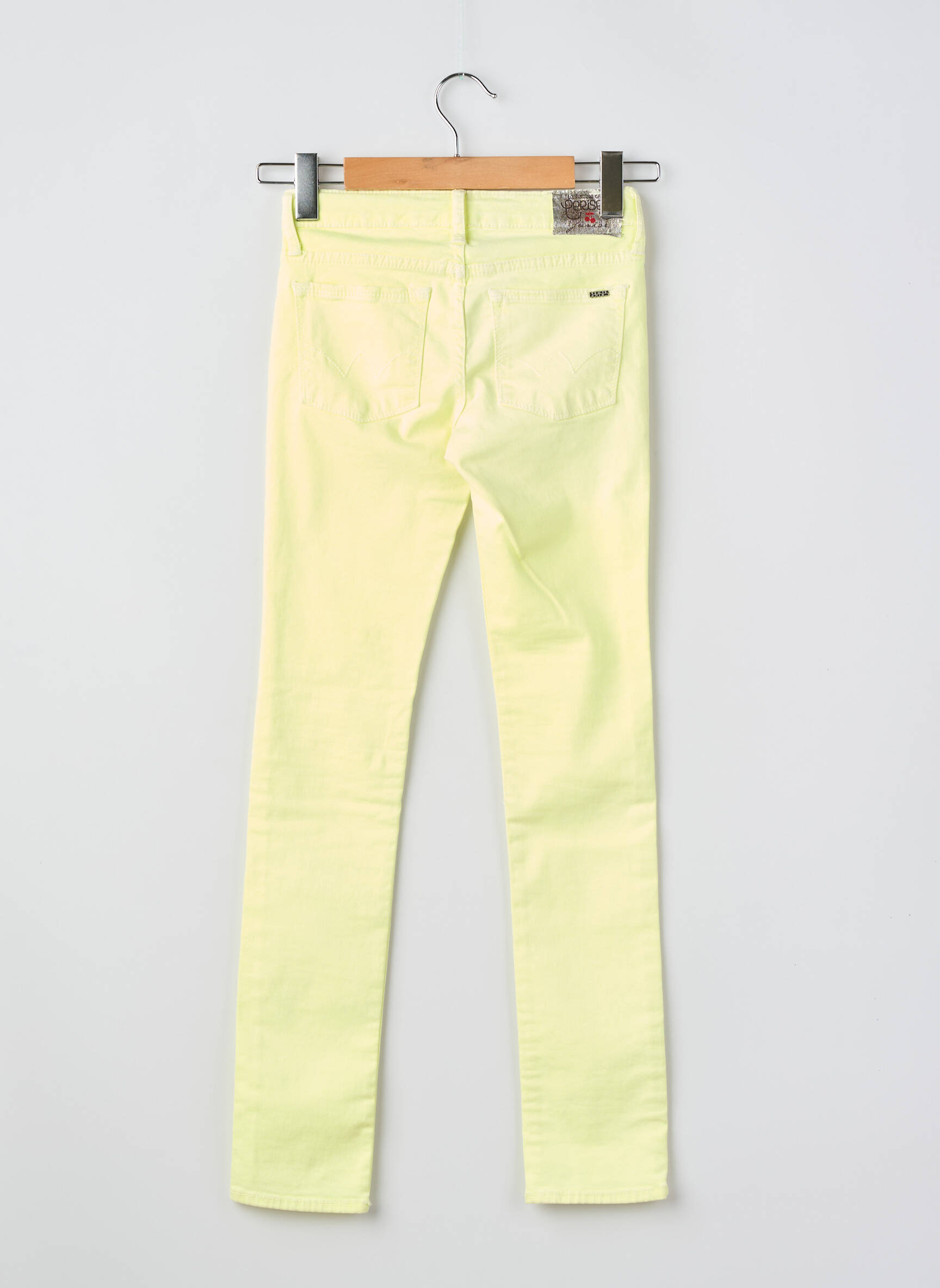 Pantalon slim tissage popeline jaune LE TEMPS DES CERISES fille