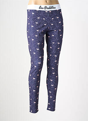 Legging effet matière satinée taille normale violet LES POULETTES FITNESS femme