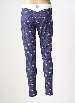 Legging effet matière satinée taille normale violet LES POULETTES FITNESS femme