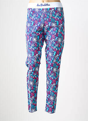 Legging effet matière satinée taille normale bleu LES POULETTES FITNESS femme