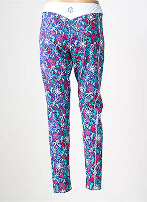 Legging effet matière satinée taille normale bleu LES POULETTES FITNESS femme