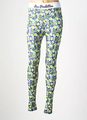 Legging effet matière satinée taille normale vert LES POULETTES FITNESS femme