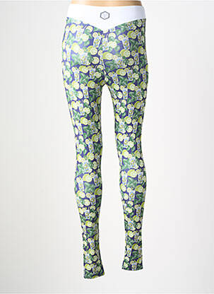 Legging effet matière satinée taille normale vert LES POULETTES FITNESS femme