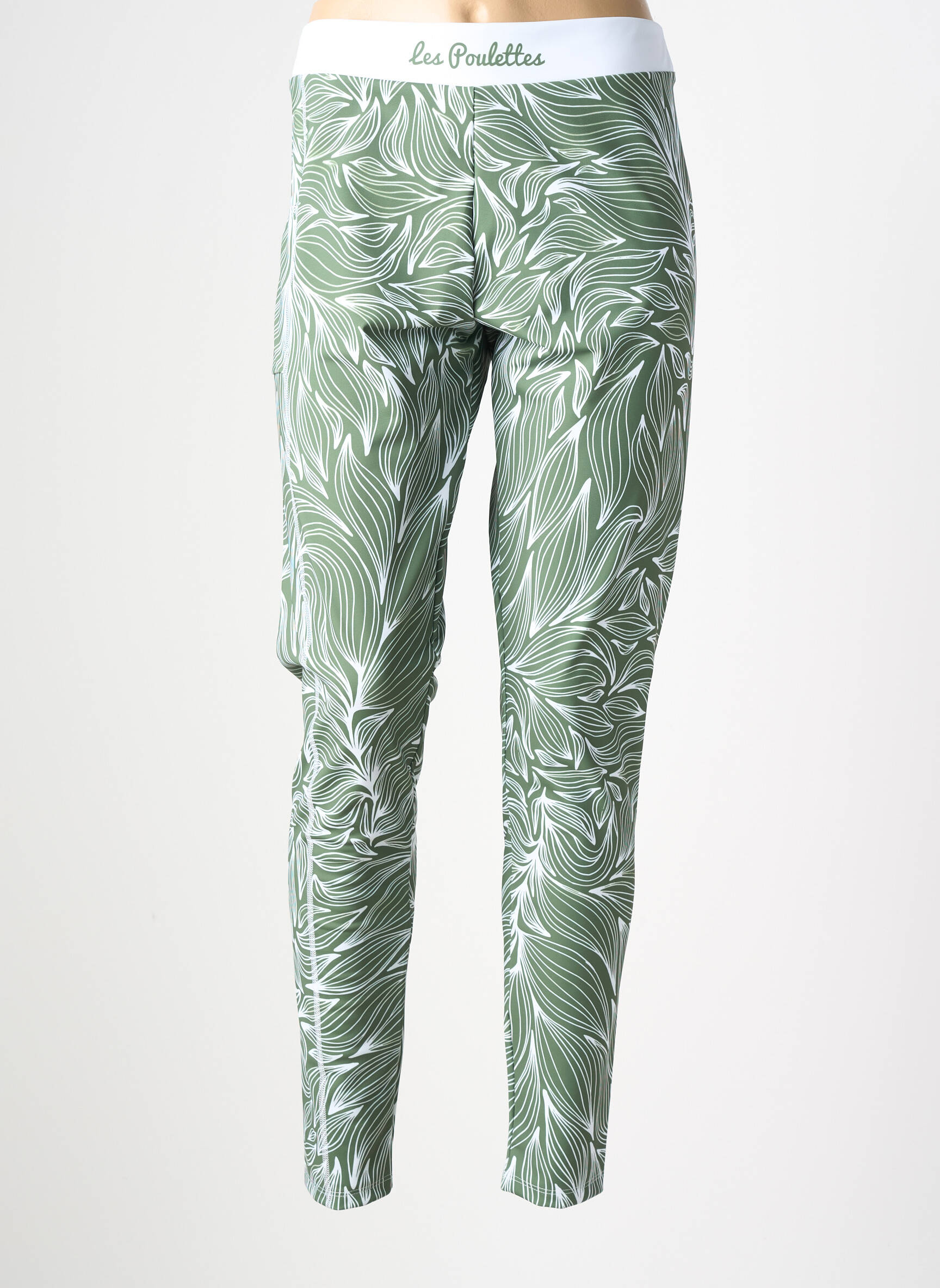Legging tissage jersey taille normale vert LES POULETTES FITNESS femme