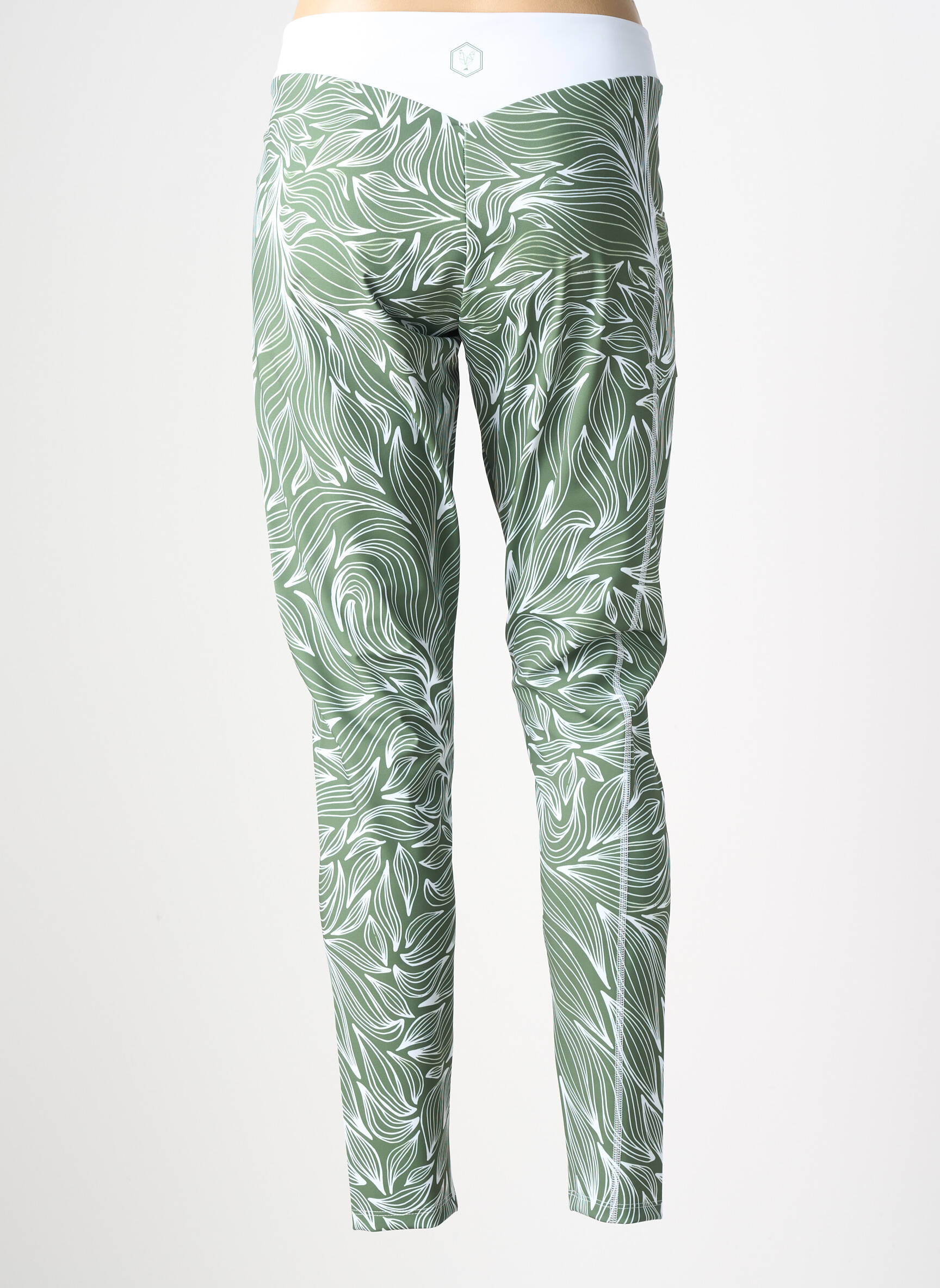 Legging tissage jersey taille normale vert LES POULETTES FITNESS femme
