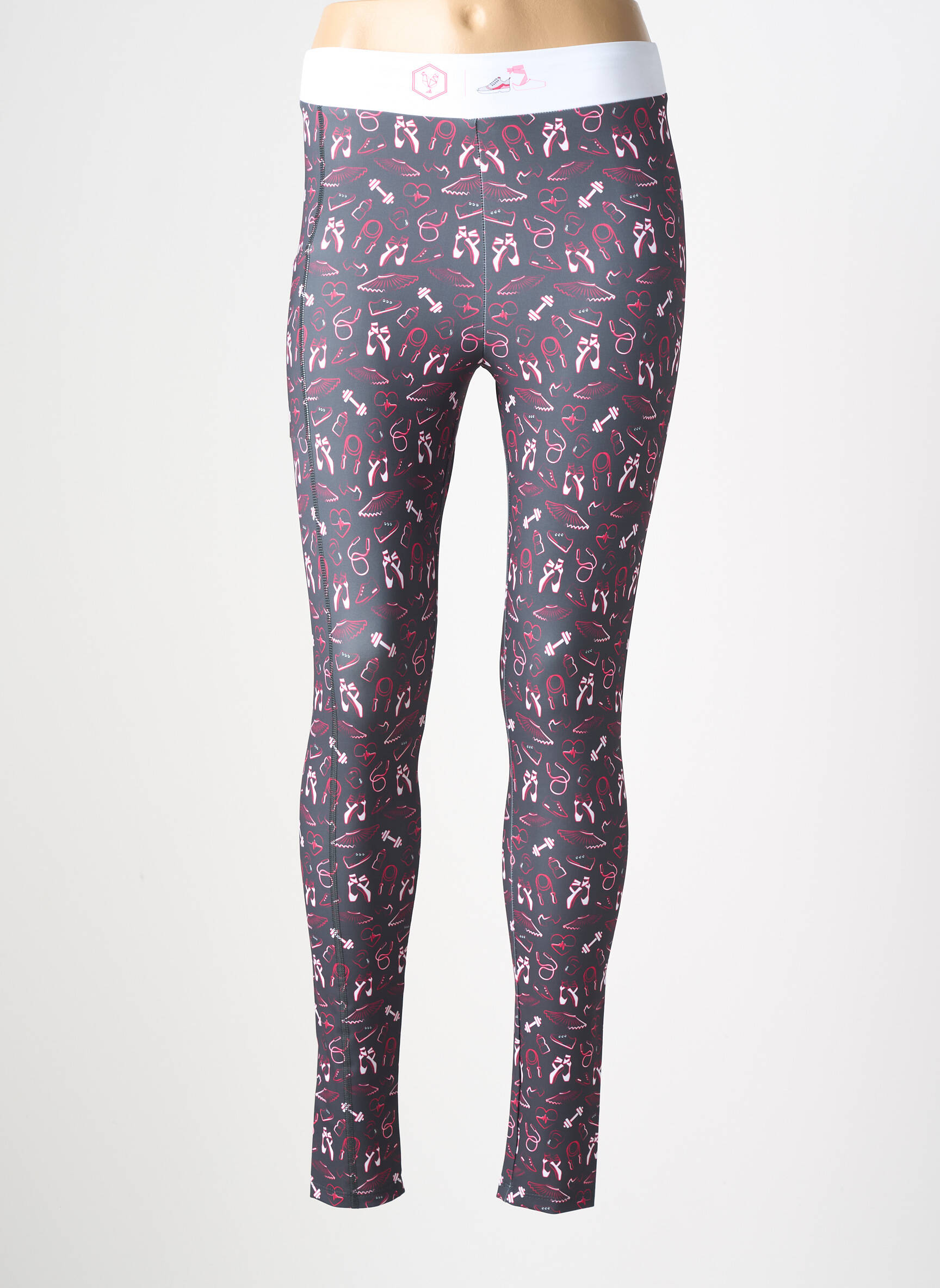 Legging tissage jersey taille normale gris LES POULETTES FITNESS femme