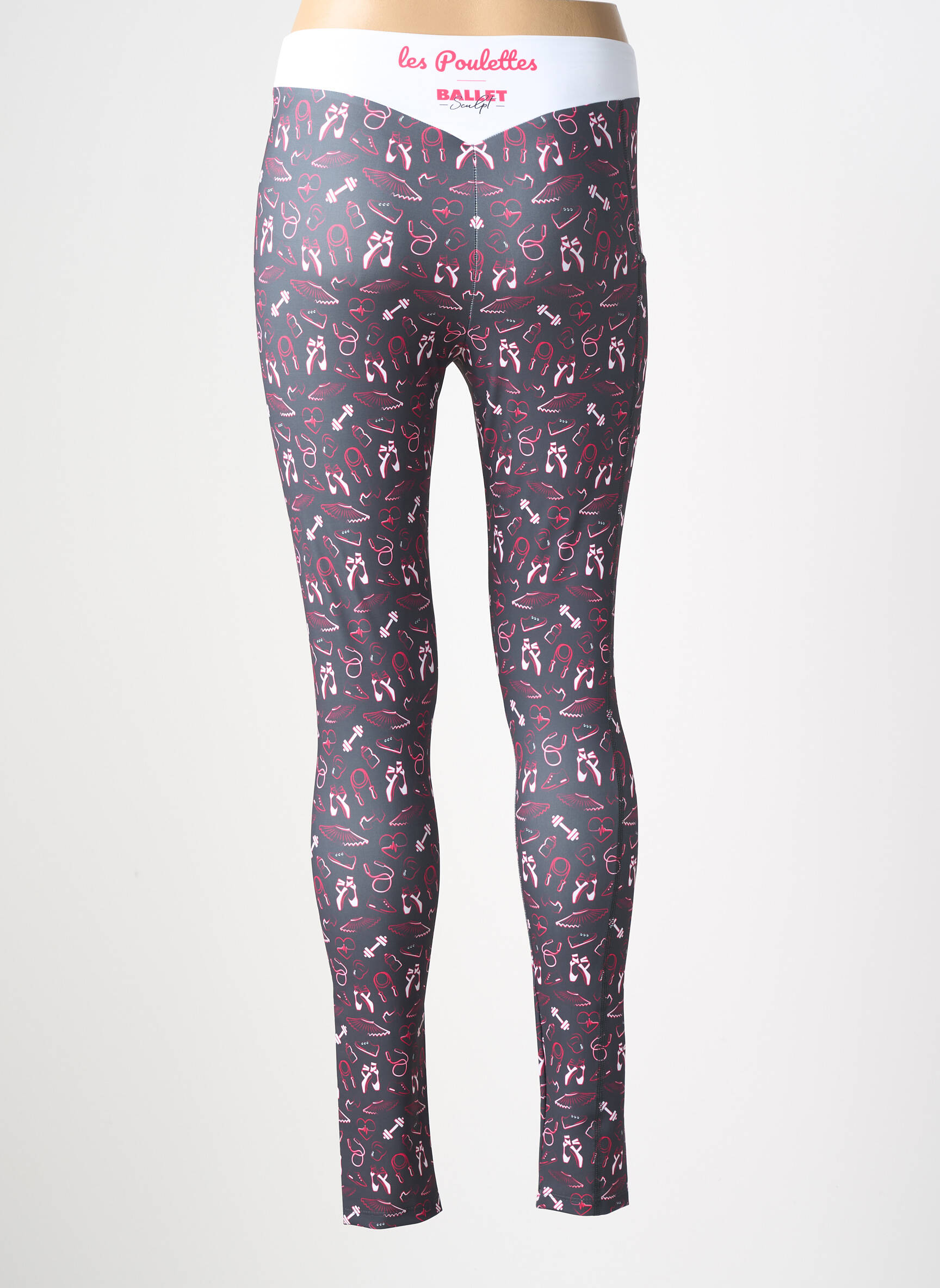 Legging tissage jersey taille normale gris LES POULETTES FITNESS femme