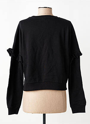 Sweat-shirt sérigraphie floquée manches longues noir LES POULETTES FITNESS femme