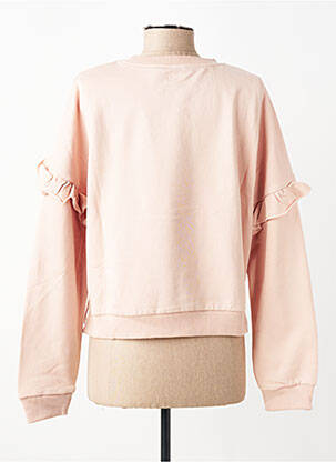 Sweat-shirt sérigraphie floquée manches longues rose LES POULETTES FITNESS femme