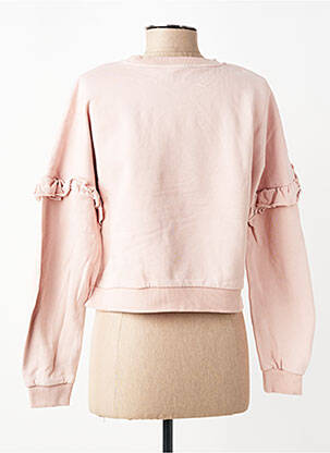 Sweat-shirt sérigraphie floquée manches longues rose LES POULETTES FITNESS femme