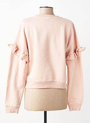 Sweat-shirt sérigraphie floquée manches longues rose LES POULETTES FITNESS femme