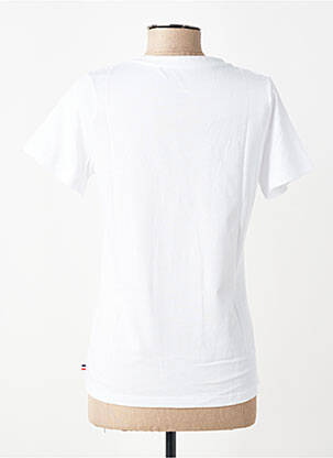 T-shirt col v manches courtes blanc LES POULETTES FITNESS femme