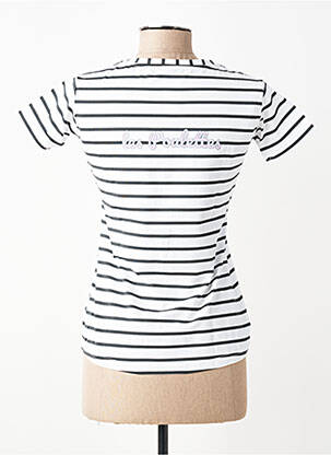 T-shirt col v manches courtes blanc LES POULETTES FITNESS femme