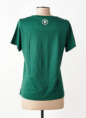 T-shirt sérigraphie floquée manches courtes vert LES POULETTES FITNESS femme