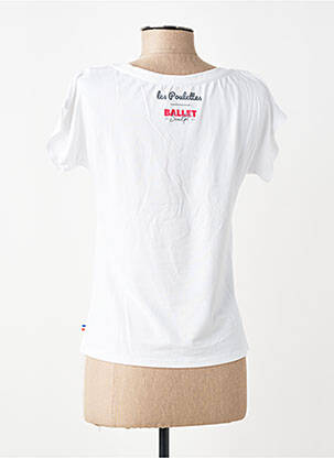 T-shirt sérigraphie floquée manches courtes blanc LES POULETTES FITNESS femme