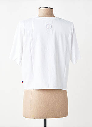 T-shirt sérigraphie floquée manches courtes blanc LES POULETTES FITNESS femme
