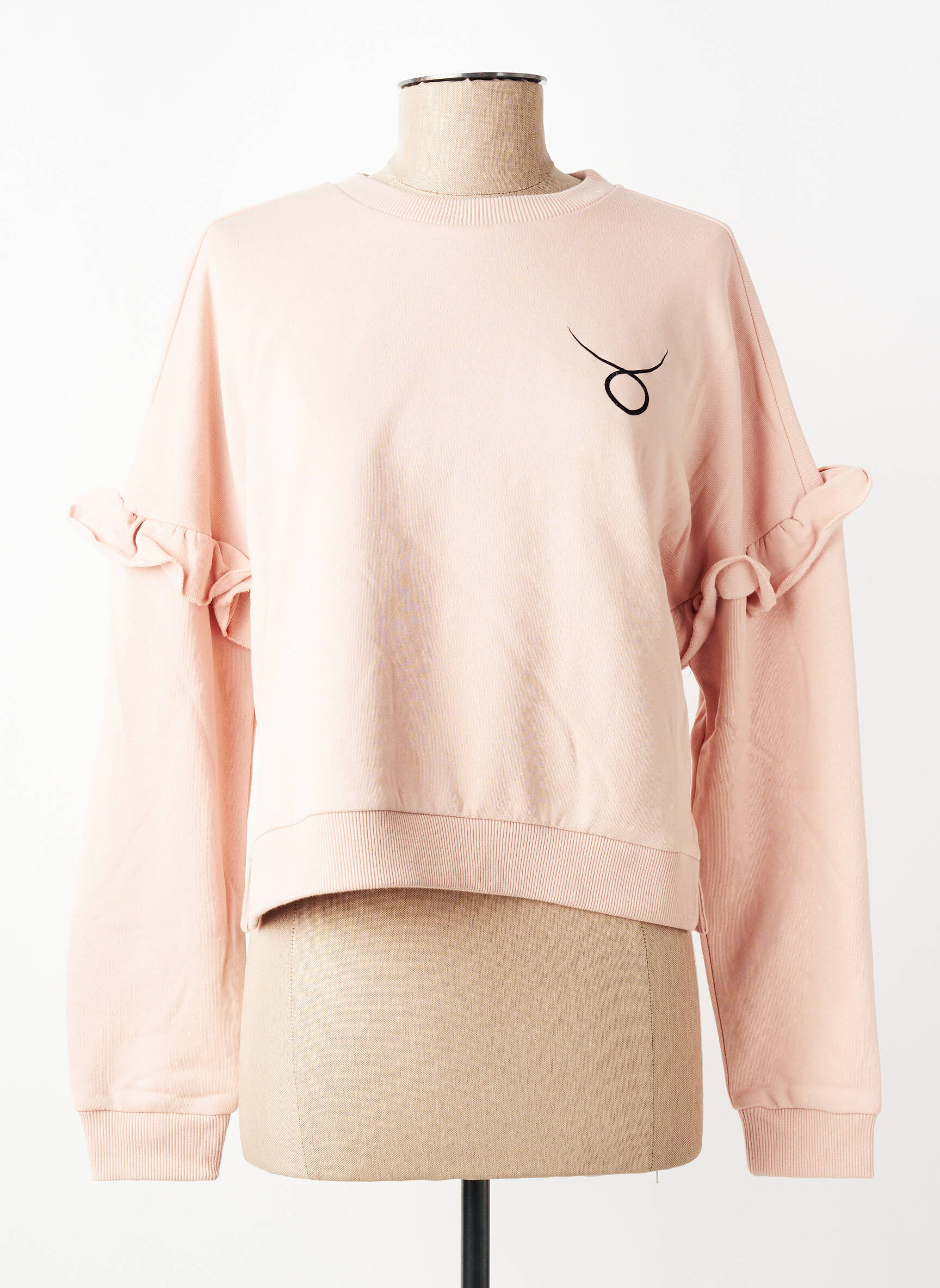 Sweat-shirt sérigraphie floquée manches longues rose LES POULETTES FITNESS femme