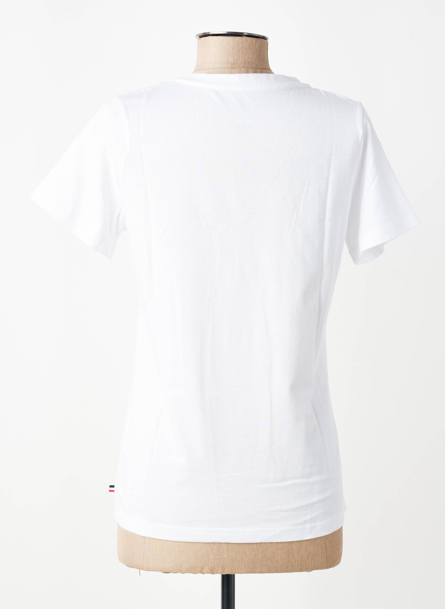T-shirt col v manches courtes blanc LES POULETTES FITNESS femme