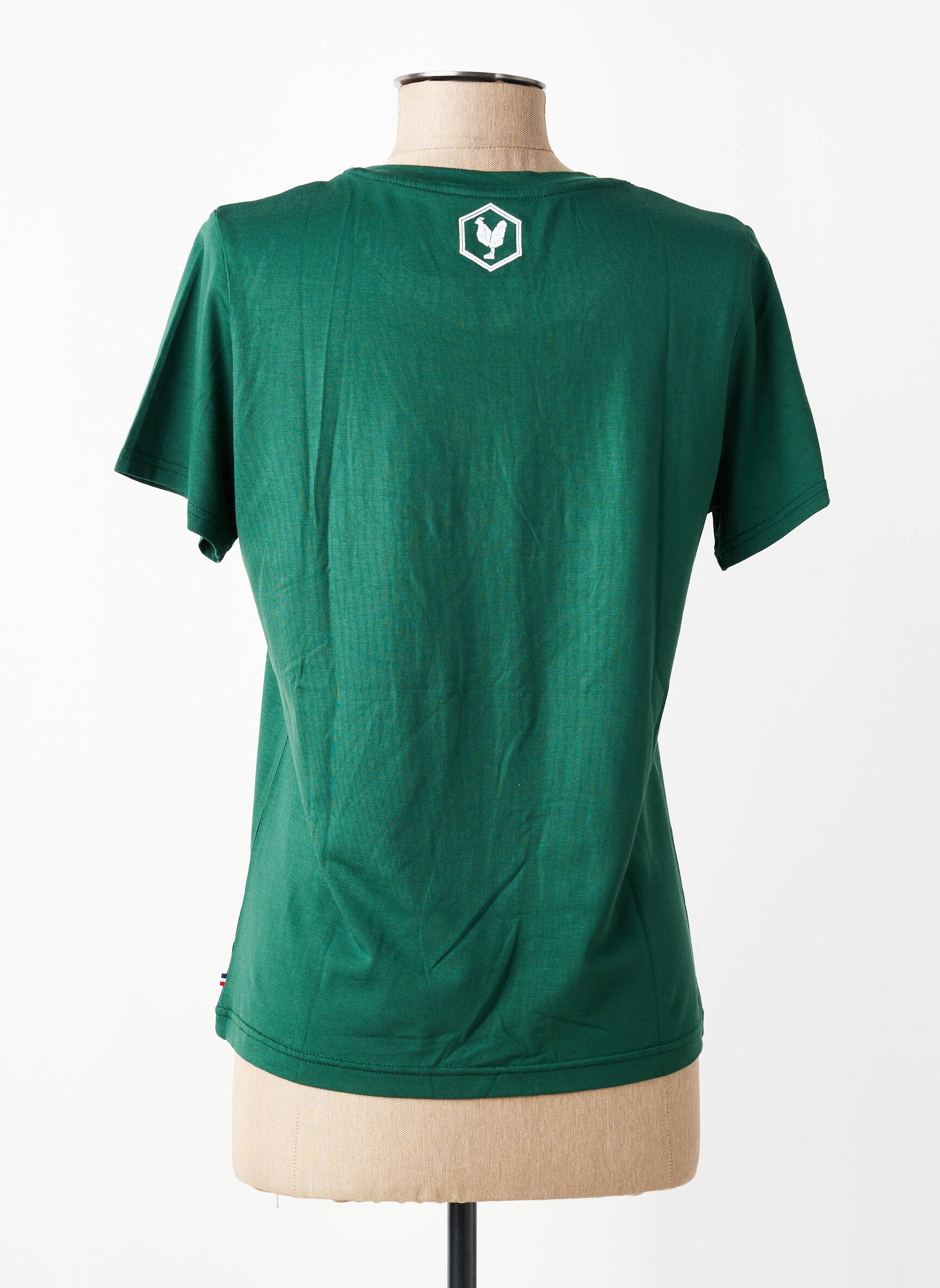 T-shirt sérigraphie floquée manches courtes vert LES POULETTES FITNESS femme