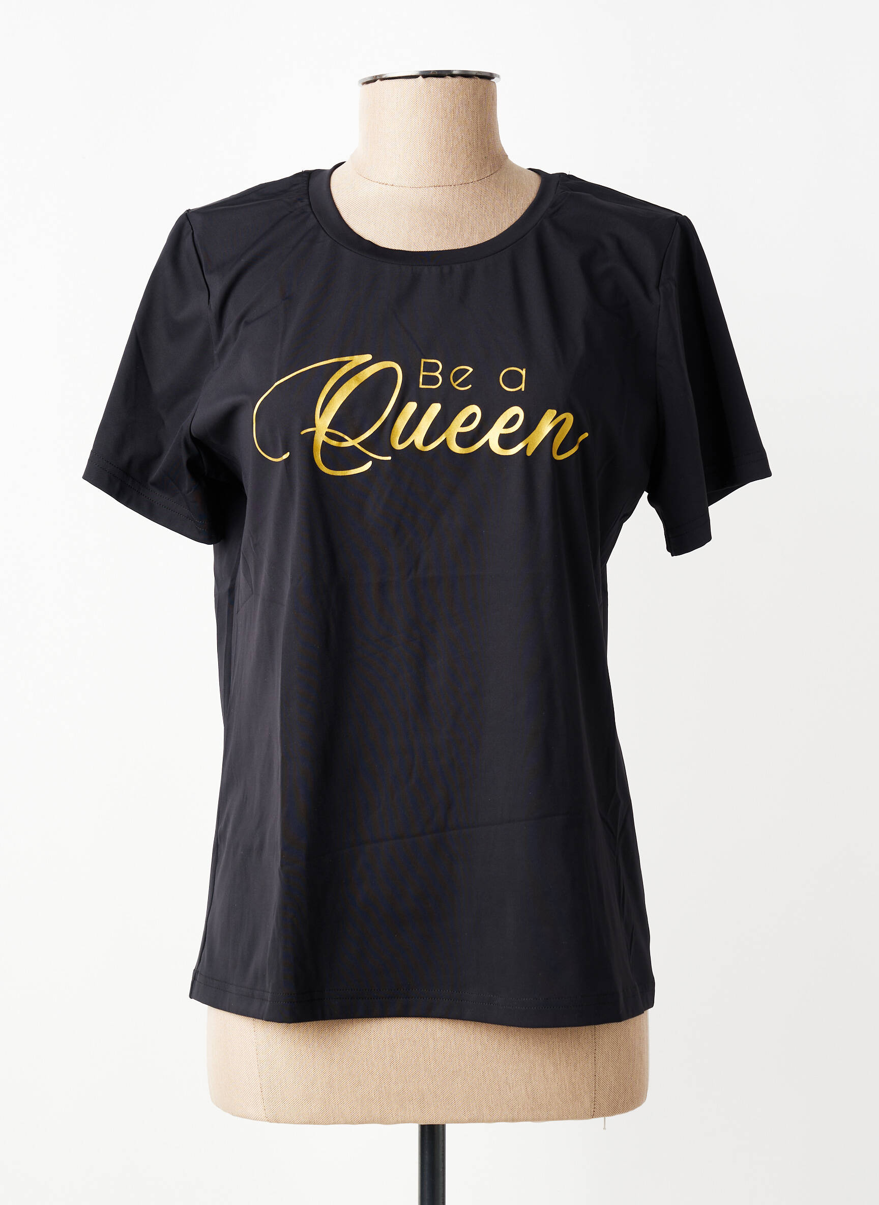 T-shirt sérigraphie floquée manches courtes noir LES POULETTES FITNESS femme
