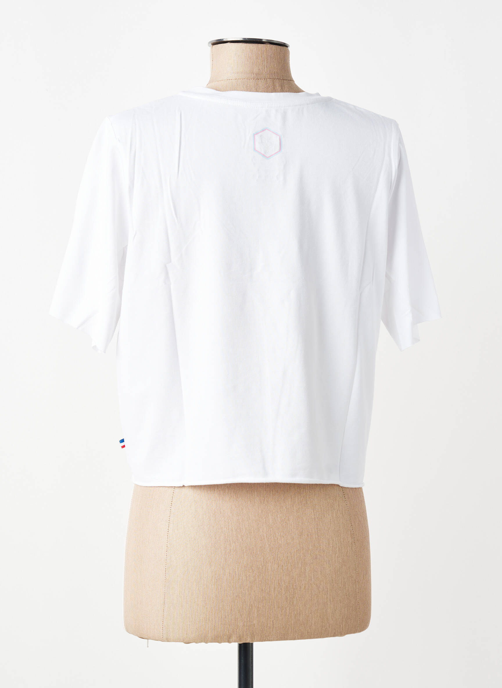 T-shirt sérigraphie floquée manches courtes blanc LES POULETTES FITNESS femme