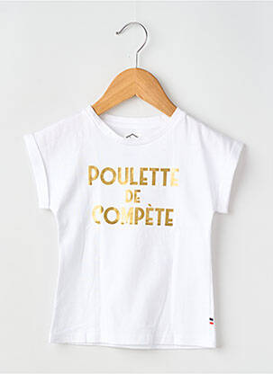 T-shirt coupe droite manches courtes blanc LES POULETTES FITNESS fille