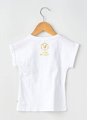 T-shirt coupe droite manches courtes blanc LES POULETTES FITNESS fille