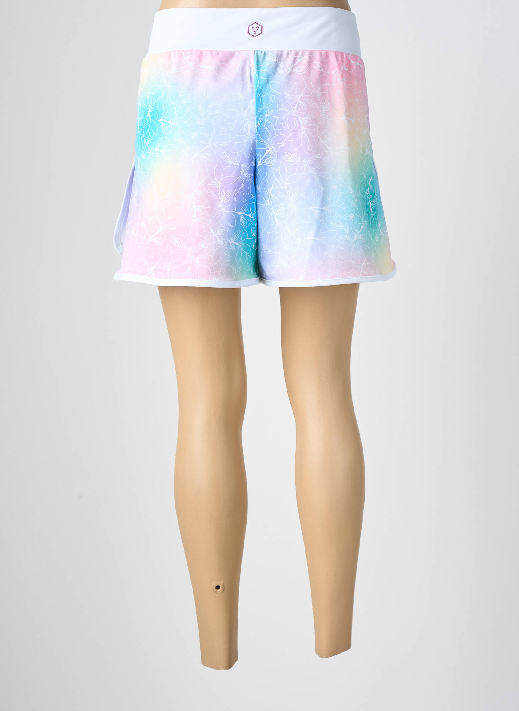 Short coupe droite bleu LES POULETTES FITNESS femme