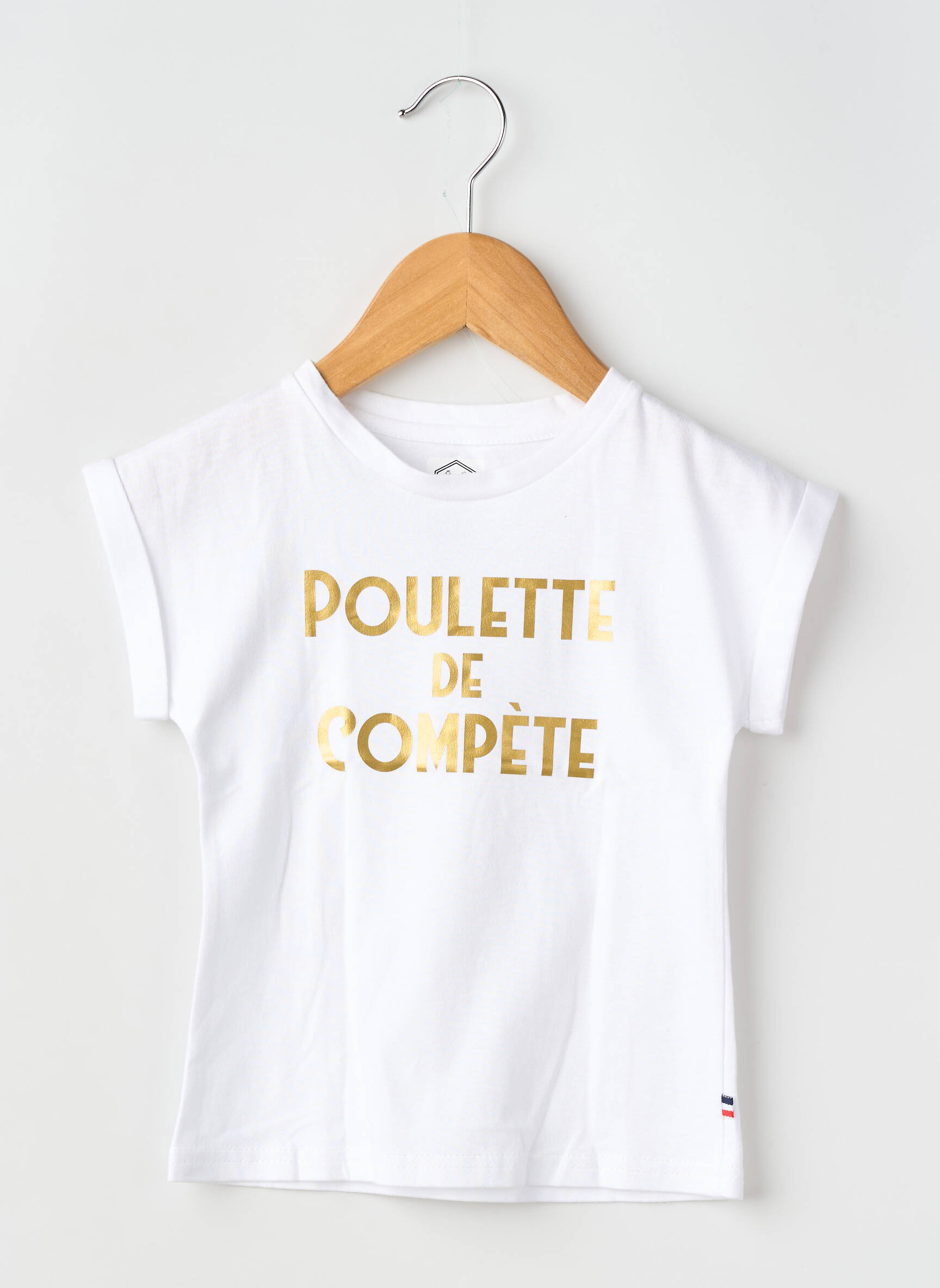 T-shirt coupe droite manches courtes blanc LES POULETTES FITNESS fille