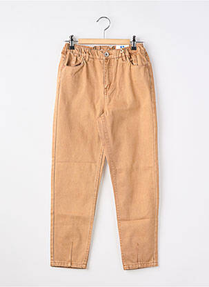 Jean coupe mom taille normale taille élastique marron GARCIA fille