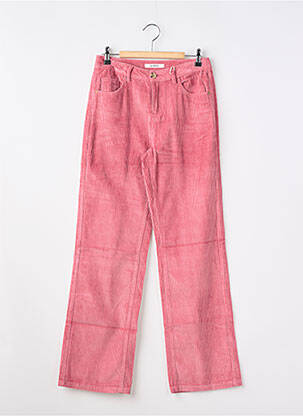 Pantalon droit fermeture zippée sous rabat boutonné rose GARCIA fille