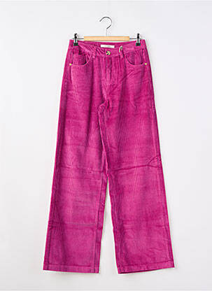 Pantalon droit fermeture zippée sous rabat boutonné violet GARCIA fille