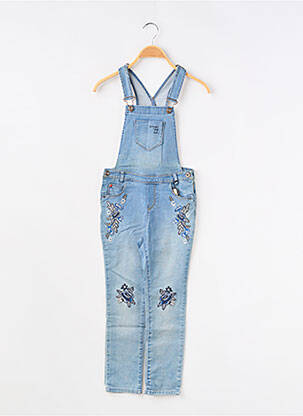 Salopette broderie fines bretelles bleu IKKS fille