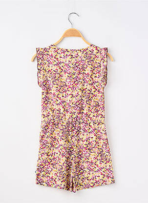 Combishort imprimé fleurs manches courtes violet LE TEMPS DES CERISES fille